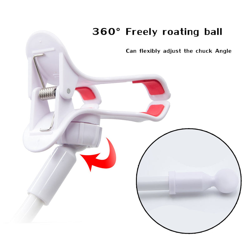 [Australia - AusPower] - AUXO-FUN Cell Phone Holder, Universal Lazy Bracket Mobile Phone Stand, Flexible Gooseneck Long Arm Clip (White) White 