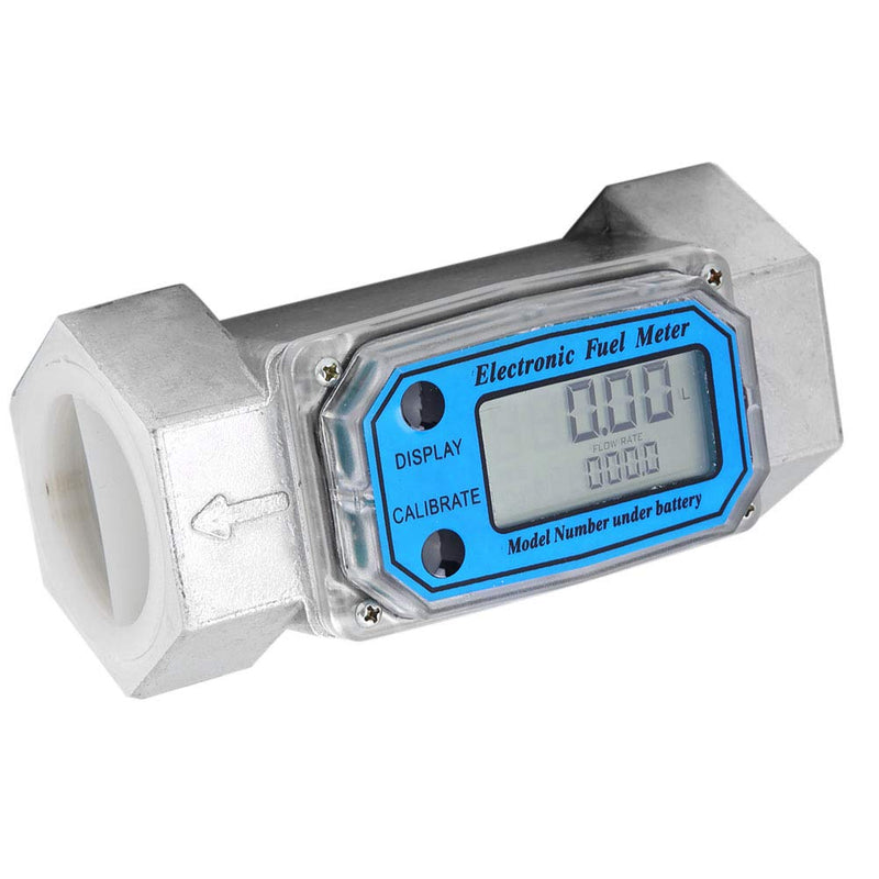 [Australia - AusPower] - Hilitand Mini Digital Turbine Flowmeter Diesel Kerosene Gasoline Fuel Flow Meter 15-120L 1.5inch NPT Blue 