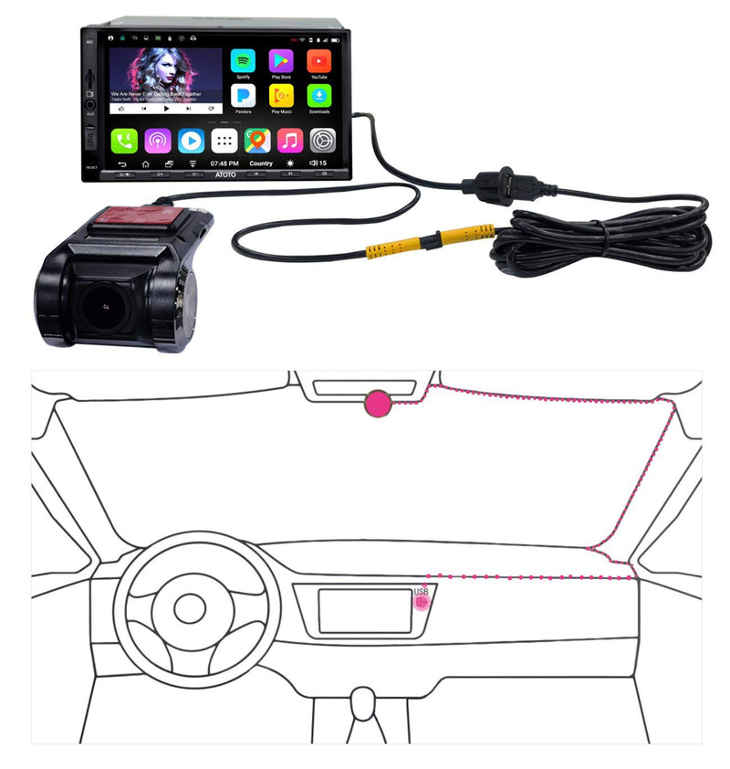 [Australia - AusPower] - ATOTO AC-44P2 1080P USB DVR On-Dash Camera - Sony Sensor Image- Recording Video On Camera End - Operation & Preview from ATOTO A6/S8 Car Stereo Side 