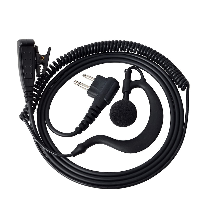 [Australia - AusPower] - HYS G Shape Headset with PTT Portable 2-Way Radio Earpiece with Reinforced Cable for Motorola 2 Pin Walkie Talkie CP200 CP200D PMMN4029 PR400 RDU4100 RMU2040 Yaesu FT-4XR FT-4VR FT-65R FT-25R 