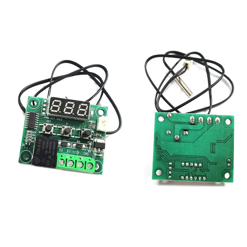 [Australia - AusPower] - Kiro&Seeu W1209 12V DC Digital Temperature Controller Board Micro Digital Thermostat -50-110°C Electronic Temperature Cool Temp Control Module Switch with 10A One-Channel Relay with LED Display 