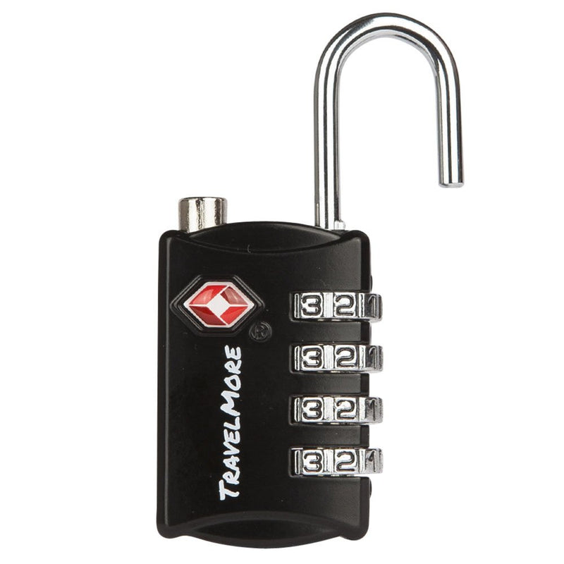 [Australia - AusPower] - 3 Pack TSA Luggage Locks with 4 Digit Combination – Heavy Duty Set Your Own Padlocks for Travel, Baggage, Suitcases & Backpacks - Black Black - 3 Pack 