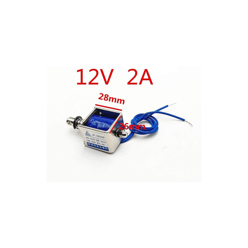 [Australia - AusPower] - 0826B Push Pull Open Frame Solenoid Electromagnet, 10 mm Stroke, 20N, DC 12V 2A 