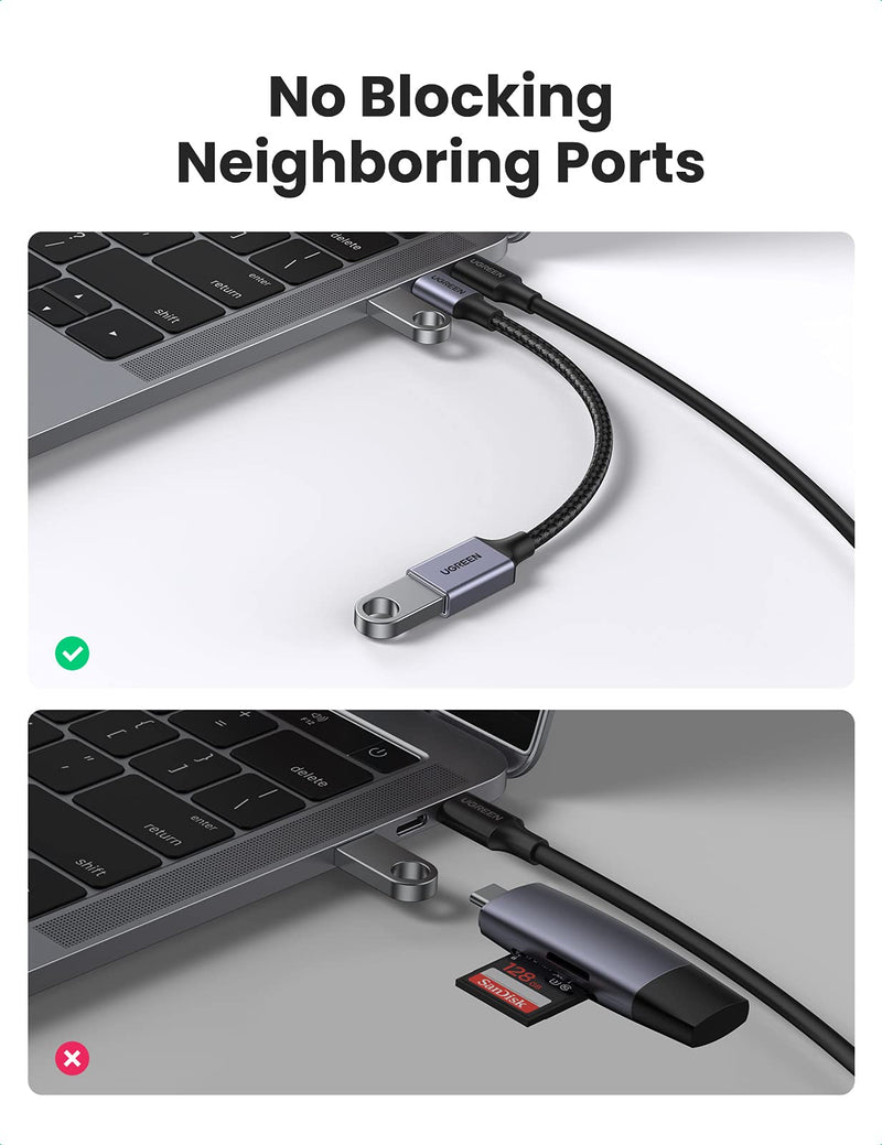 [Australia - AusPower] - UGREEN USB C to USB 3.0 Adapter Type C OTG Cable Thunderbolt 3 to USB Female Adapter OTG Cable Compatible for MacBook Pro 2020/2019/2018 MacBook Air/iPad Pro 2020 Dell XPS Galaxy Note20 Ultra S20 