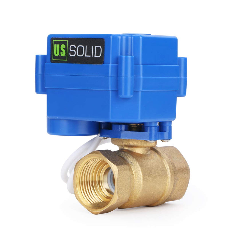 [Australia - AusPower] - Motorized Ball Valve- 3/4" Brass Ball Valve with Standard Port, 9-24V DC and 2 Wire Reverse Polarity by U.S. Solid 
