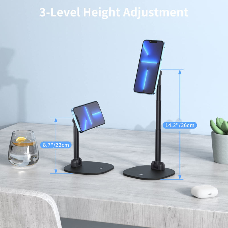 [Australia - AusPower] - VRIG Magnetic Desk Phone Stand for Office/Home 360°Rotation Phone Holder with Magnetic Ring Height&Tilt Adjustable Cell Phone Stand for iPhone 14 13 12 11 and More/Android 