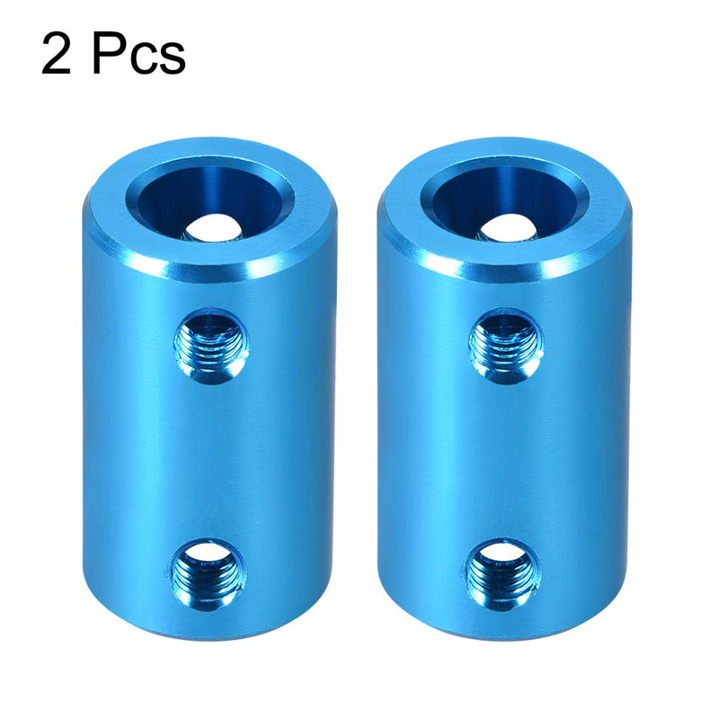 [Australia - AusPower] - uxcell 8mm to 8mm Bore Rigid Coupling Set Screw L25XD14 Aluminum Alloy,Shaft Coupler Connector,Motor Accessories,Blue,2pcs 