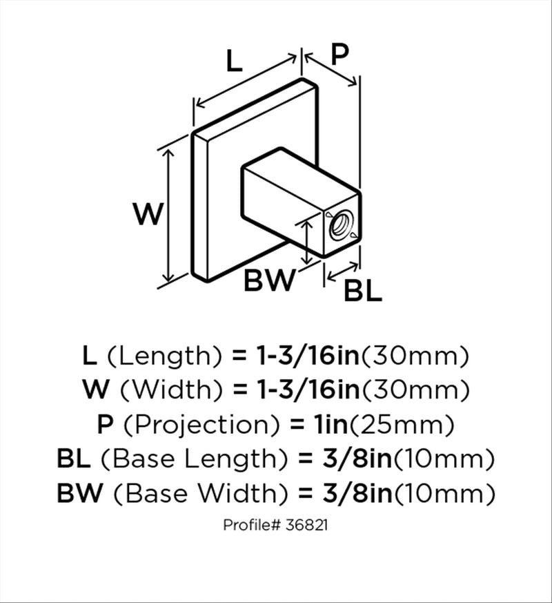 [Australia - AusPower] - Amerock | Cabinet Knob | Polished Nickel | 1-3/16 inch (30 mm) Length | Kamari | 1 Pack | Drawer Knob | Cabinet Hardware 