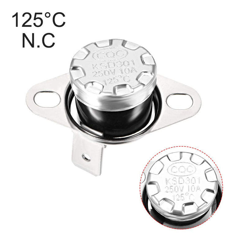 [Australia - AusPower] - uxcell KSD301 Thermostat 125°C/257°F Normally Closed N.C Adjust Snap Disc Temperature Switch for Microwave,Oven,Coffee Maker 5pcs 