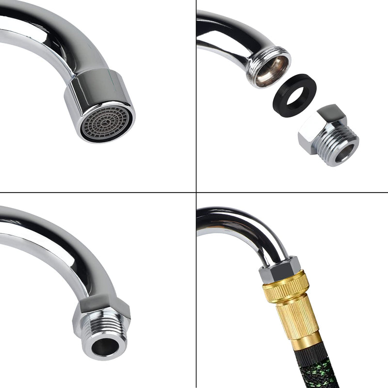 [Australia - AusPower] - TCEUMIK Faucet Adapter Kit Female M22x1 to Male 1/2’’ NPT SUS 304 Stainless Steel Constructed Faucet Pipe Fitting Aerator Adapter Suitable for Commercial Faucet Parts Garden hose 