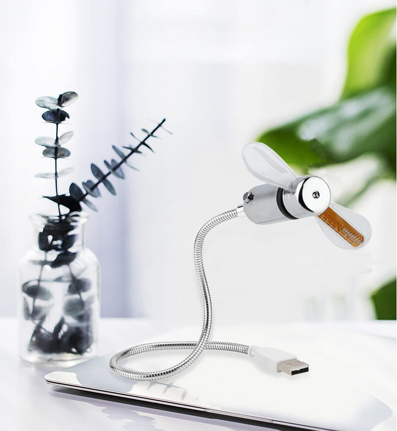 [Australia - AusPower] - [New] USB LED Clock Fan with Temperature, SAYTAY Mobile USB Real Time Fan Fahrenheit and Celsius Display Portable Cooling Mini USB Quiet Gooseneck Fan for Office, Home & Travel (TC) TC 