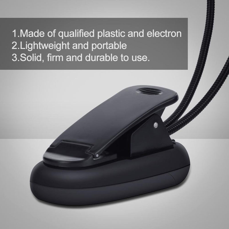 [Australia - AusPower] - Clip on Reading Light, Mini Double Adjustable Arms Light Clip On Music Stand Book Reading LED Lamp Rechargeable Flexible Eye-Care LED Book Light Perfect Replacement for Bookworms(8 Lights) 8 lights 