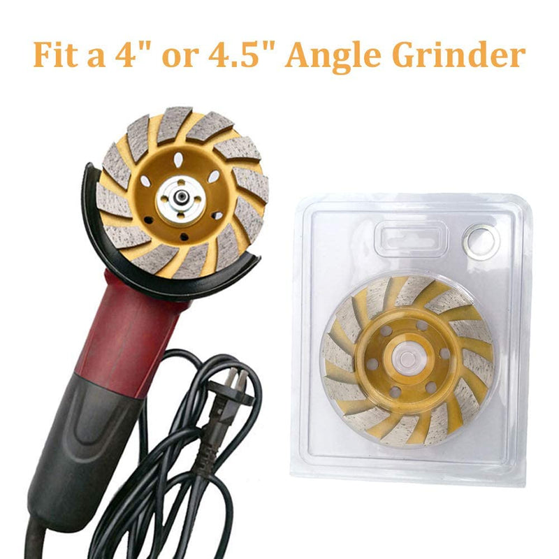 [Australia - AusPower] - Meacase 4 inch Diamond Cup Grinding Wheel for Concrete Masonry Granite Marble Stone for Angle Grinder with 7/8" or 5/8" Arbor 4" 