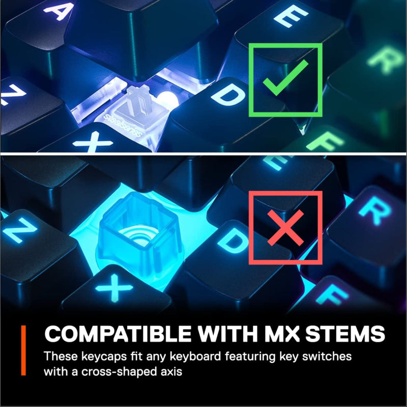 [Australia - AusPower] - SteelSeries PRISMCAPS - Double Shot Pudding-Style Keycaps - Durable PBT Thermoplastic - Compatible with a Wide Range of Mechanical Keyboards - Black 