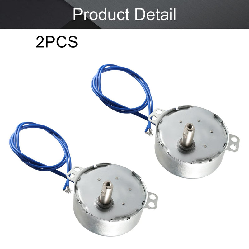 [Australia - AusPower] - Fielect 2Pcs Synchronous Motor AC 110V 5-6RPM Turntable Motor CW Direction 4W TYC-50 Double Flat Tapping Shaft Double Flat Shaft CW 2Pcs 