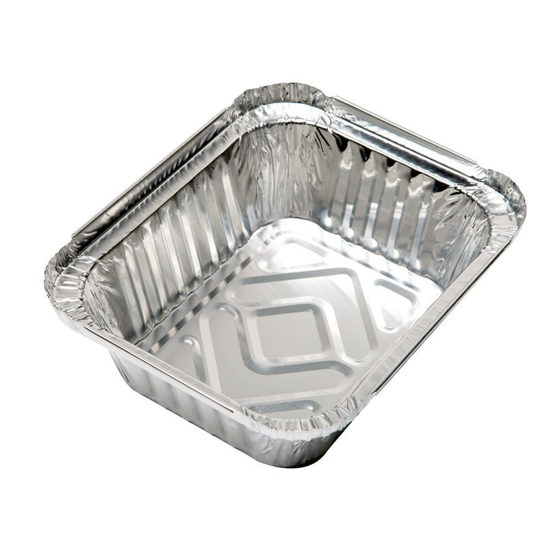 [Australia - AusPower] - 50-Pack Heavy Duty Disposable Aluminum Oblong Foil Pans with Lid Covers | 100% Recyclable Tin Food Storage Tray | Extra-Sturdy Containers for Cooking, Baking, Meal Prep, Takeout 1 LB 5 x 4 x 2 