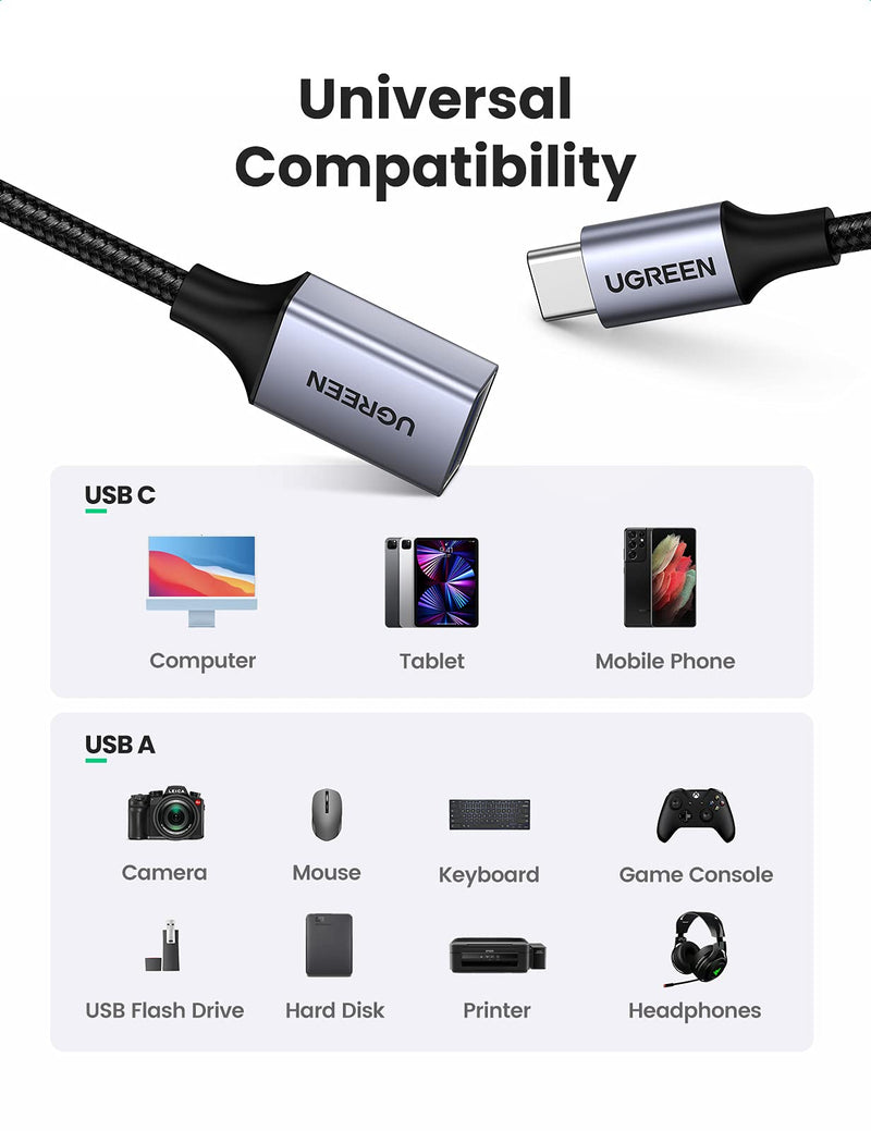[Australia - AusPower] - UGREEN USB C to USB 3.0 Adapter Type C OTG Cable Thunderbolt 3 to USB Female Adapter OTG Cable Compatible for MacBook Pro 2020/2019/2018 MacBook Air/iPad Pro 2020 Dell XPS Galaxy Note20 Ultra S20 