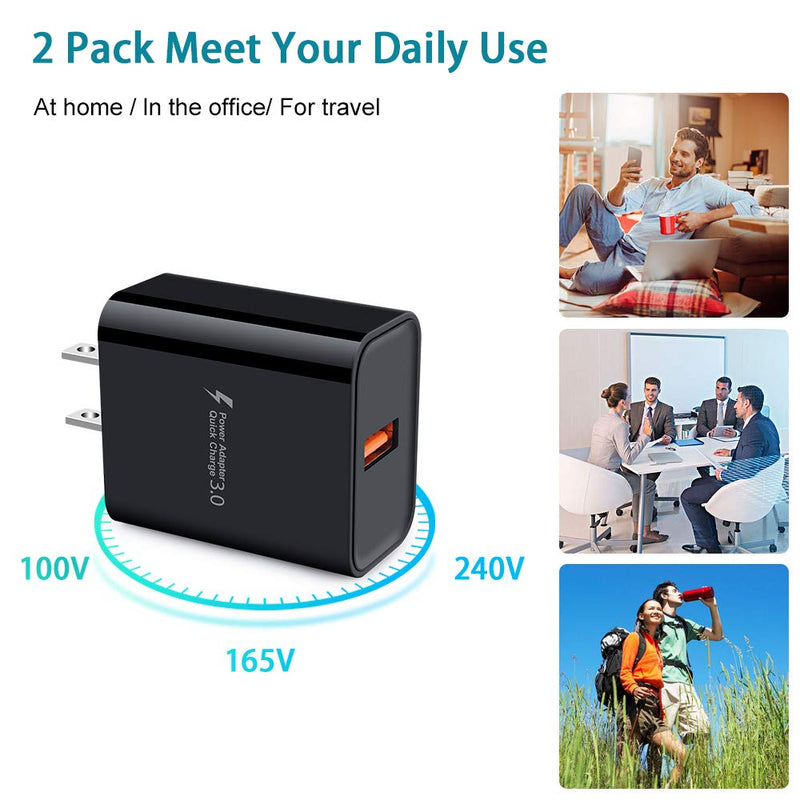 [Australia - AusPower] - Quick Charge 3.0 Fast Charging Block Compatible Samsung Galaxy S22 S21 S20 A11 A71 A51 A20 A21 A01 S10e A10e A70 Note 20,Moto G Power G Stylus G Fast G7 G8 Plus Play Z4 Z3 X4,Wall Charger Type C Cable Black 