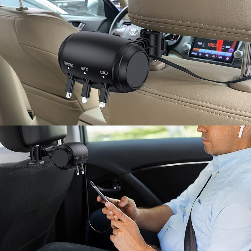 [Australia - AusPower] - Multi Car Retractable Backseat 3 in 1 Car Charging line Box Compatible with All Phones/iPhone/Samsung/Share Rid Customer Taxi 