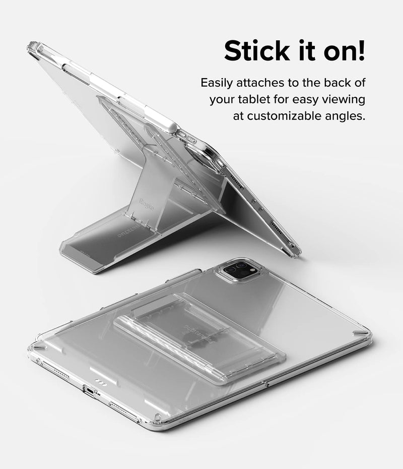 [Australia - AusPower] - Ringke Outstanding Universal Tablet Stand Spring-Action Adjustable Slim Thin Kickstand Multi Angle Adhesive Holder for iPad, Android Tablets, E-Reader, and More - Clear Mist 