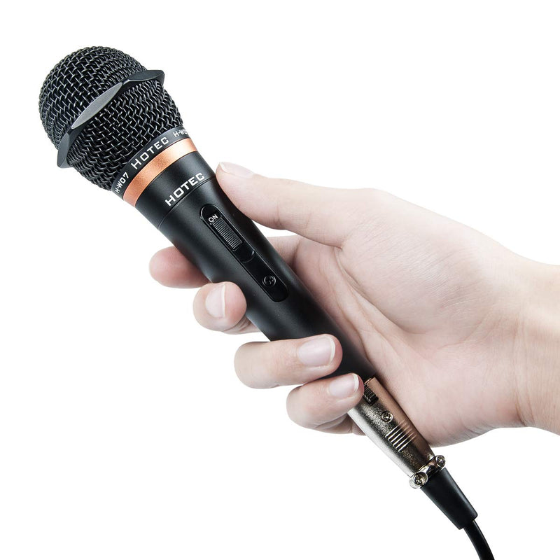 [Australia - AusPower] - HOTEC Premium Vocal Dynamic Handheld Microphone with 19ft Detachable XLR Cable and ON/Off Switch (Metal Black) (H-W07) H-W07 