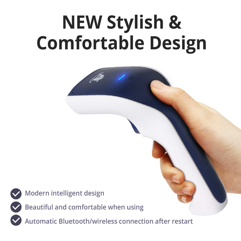 [Australia - AusPower] - ScanAvenger Wireless Portable 1D Bluetooth Barcode Scanner: 3-in-1 Hand Scanners -Vibration, Cordless, Rechargeable Scan Gun for Inventory Management - Handheld, USB Bar Code EAN-UPC Reader No Next Gen Stand 