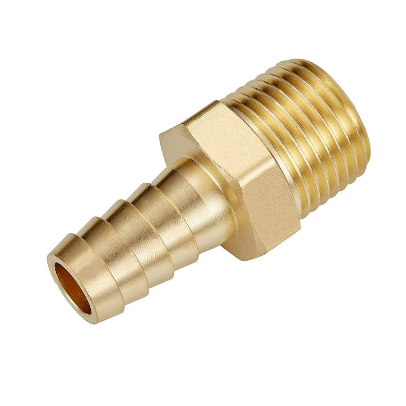[Australia - AusPower] - Litorange 4 PCS Solid Brass Pipe Fitting and Air Hose End Fitings 1/2" Barb x 1/2" NPT Male Thread Pipe Adapter 