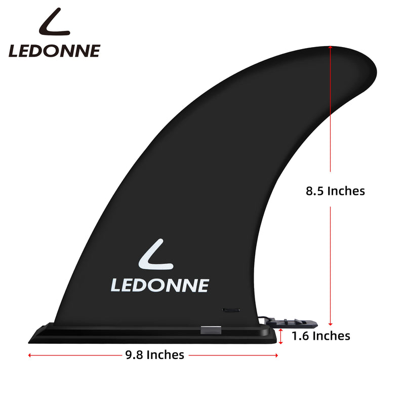 [Australia - AusPower] - LEDONNE Fin 9" Surfing SUP Fins 2 Pcs (USD 6.28/1 Pcs) Inflatable Paddle Board Fin Quick Release Detachable Center Fin with 1 Extra Accessory No-Tool Installation Fin for Surfboard 