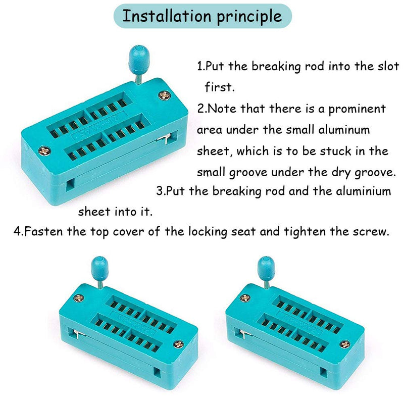 [Australia - AusPower] - Ximimark 4Pcs ZIF 16-pin 16 Pins Test Universal IC Socket 16 Pin DIP Integrate Socket NARROW 