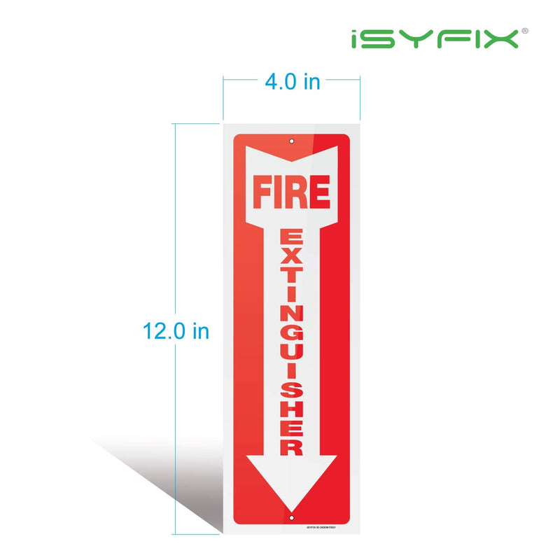 [Australia - AusPower] - iSYFIX Fire Extinguisher Signs  3 Pack 4x12 Inch  40 mil Thick Polystyrene Plastic, Laminated for Ultimate UV, Weather, Scratch, Water & Fade Resistance, Indoor & Outdoor 
