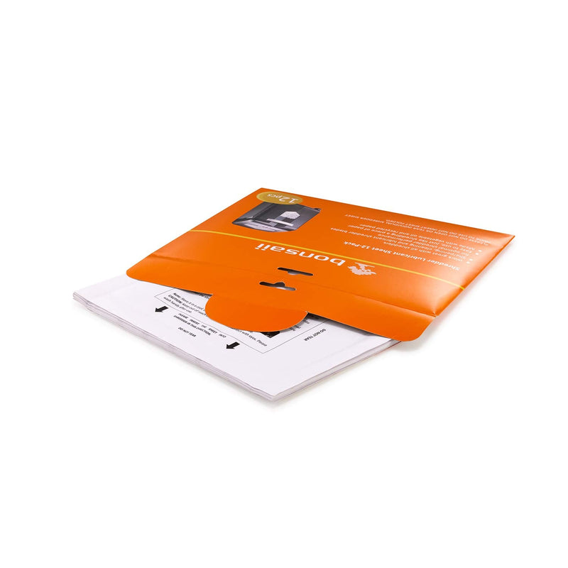 [Australia - AusPower] - Bonsaii Paper Shredder Lubricant Sheets,12-Pack (8.7 x 7.9 inch/Piece) 12 PACK 