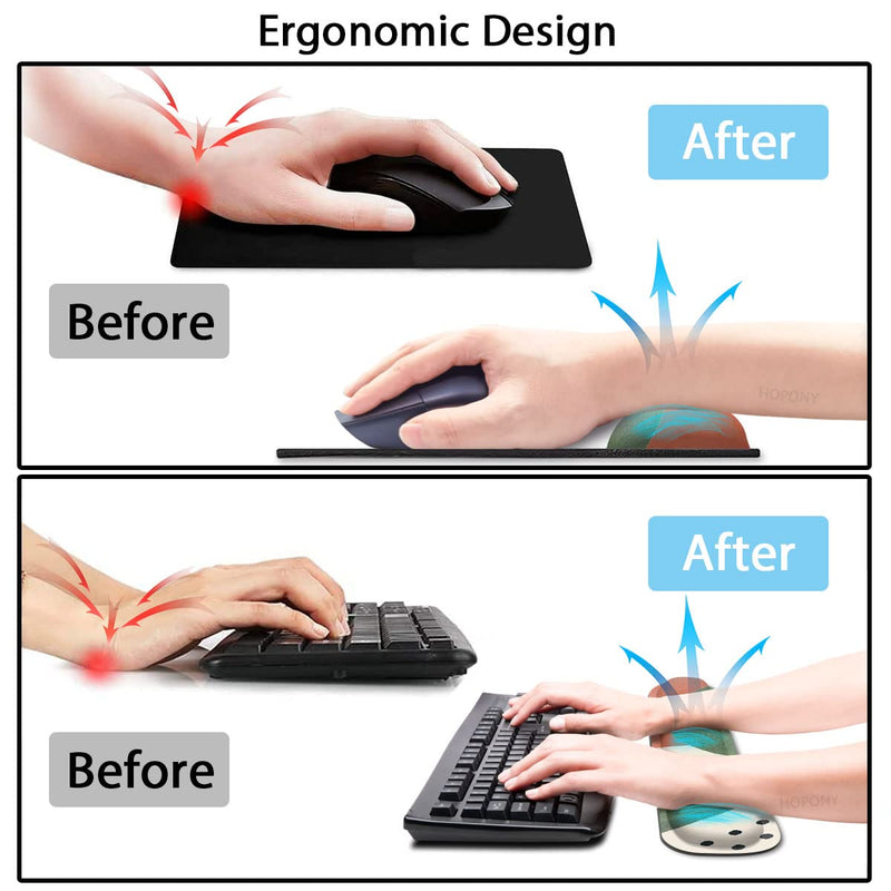 [Australia - AusPower] - Keyboard Wrist Rest and Mouse Wrist Rest Pad, Made of Memory Foam, Ergonomic Support, Easy Typing and Relieve Wrist Pain, Perfect for Gaming, Computer, Office, Laptop,Modern Abstract Modern Abstract 