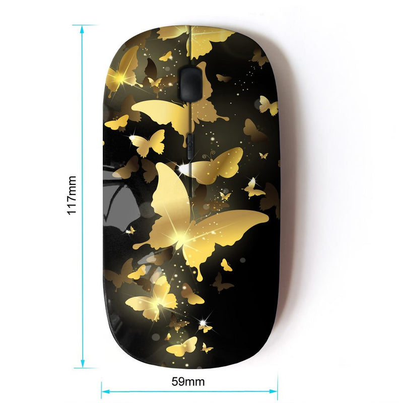 [Australia - AusPower] - KOOLmouse [ Optical 2.4G Wireless Mouse ] [ Gold Butterfly Bling Black Paint Money ] 