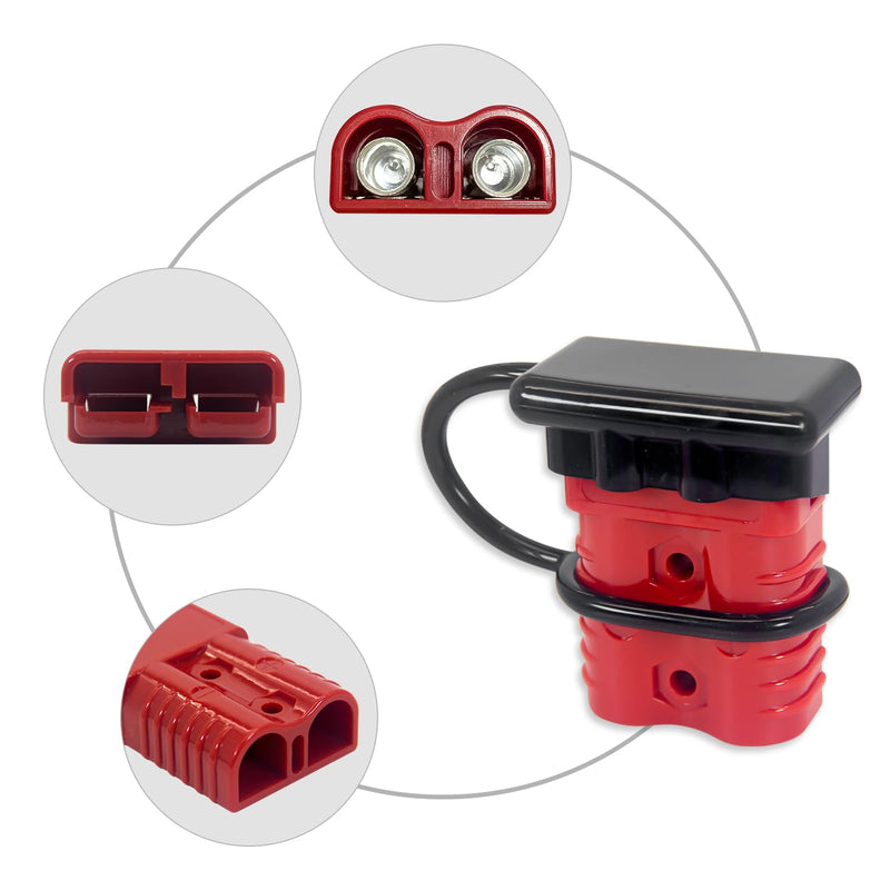 [Australia - AusPower] - W LAIWO 175A Battery Quick Connect/Disconnect Connector, 2-Pack 12V Wire Harness Plug Kit, 1/0 Gauge Battery Power Cable Connector with Silicone(Plastic) Cover for Car Forklift Motor Winch Trailer silicone-175A 