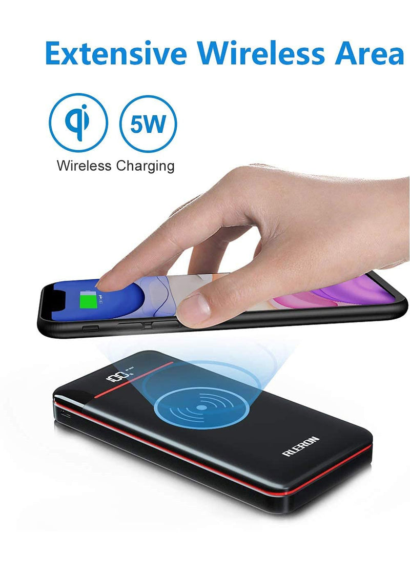 [Australia - AusPower] - Wireless Portable Charger 25000mAh Power Bank with 3 Outputs& 2 Inputs Huge Capacity Backup Battery with LCD Display,LED Light, Compatible with Smart Phones,Android Phone,Tablet and More 