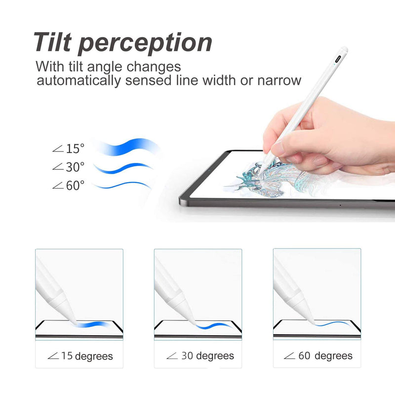 [Australia - AusPower] - Stylus Pen for iPad, Palm Rejection iPad Pencil with Tilt Sensitivity and Magnetic for iPad Pro 2021 11/12.9 Inch(2018-2021), iPad 8th Generation, iPad 7/6th, iPad Air 4th/3rd 