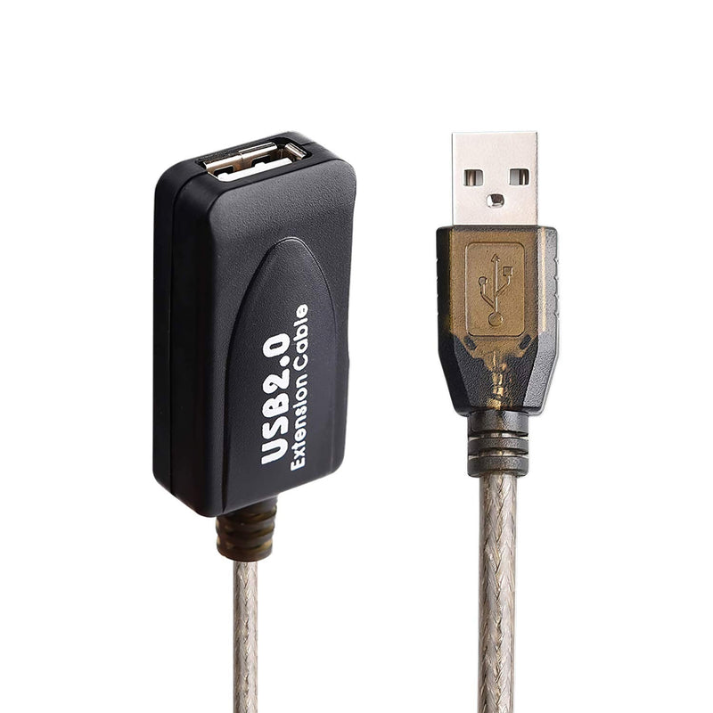 [Australia - AusPower] - LDKCOK USB 2.0 Type A Male to A Female Active Repeater Extension Cable 30ft, High Speed 480 Mbps (30FT-10M) Transparent black 