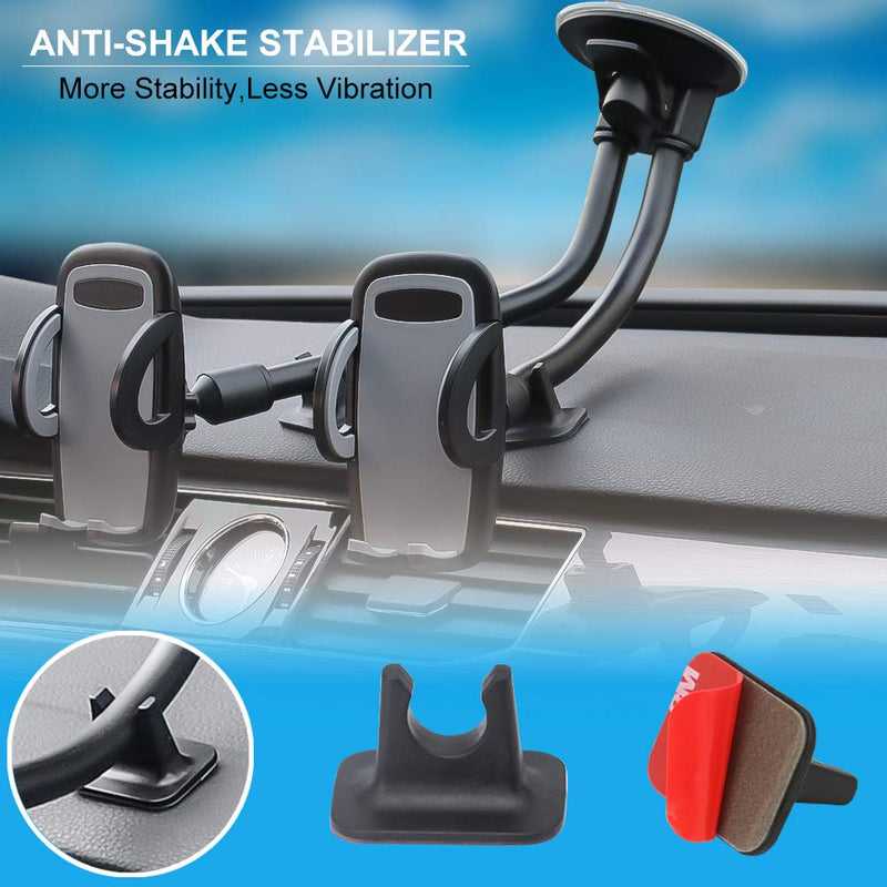 [Australia - AusPower] - Kolasels Dual Phone Holder for Car , Phone Mount for Truck Windshield/Dashboard Compatible with iPhone 11/Xs/Xr/X/8 Plus/8/7/6, Samsung Note 10+/10/9/8/7, HTC, LG and More 3.5-6.5 inch Cell Phone 