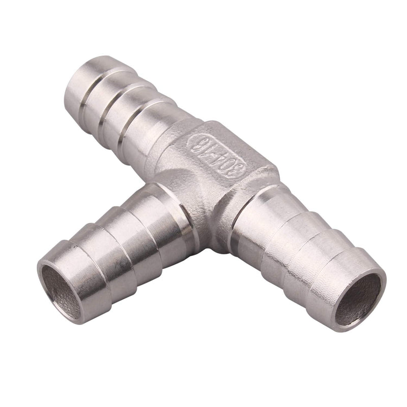 [Australia - AusPower] - DERNORD 2 Pack Stainless Steel Hose Barb, 3 Way Tee T Shape Barbed 5/8” Union Home Brew Fitting (5/8”Barb x 5/8”Barb x 5/8”Barb) 5/8”Barb x 5/8”Barb x 5/8"Barb 