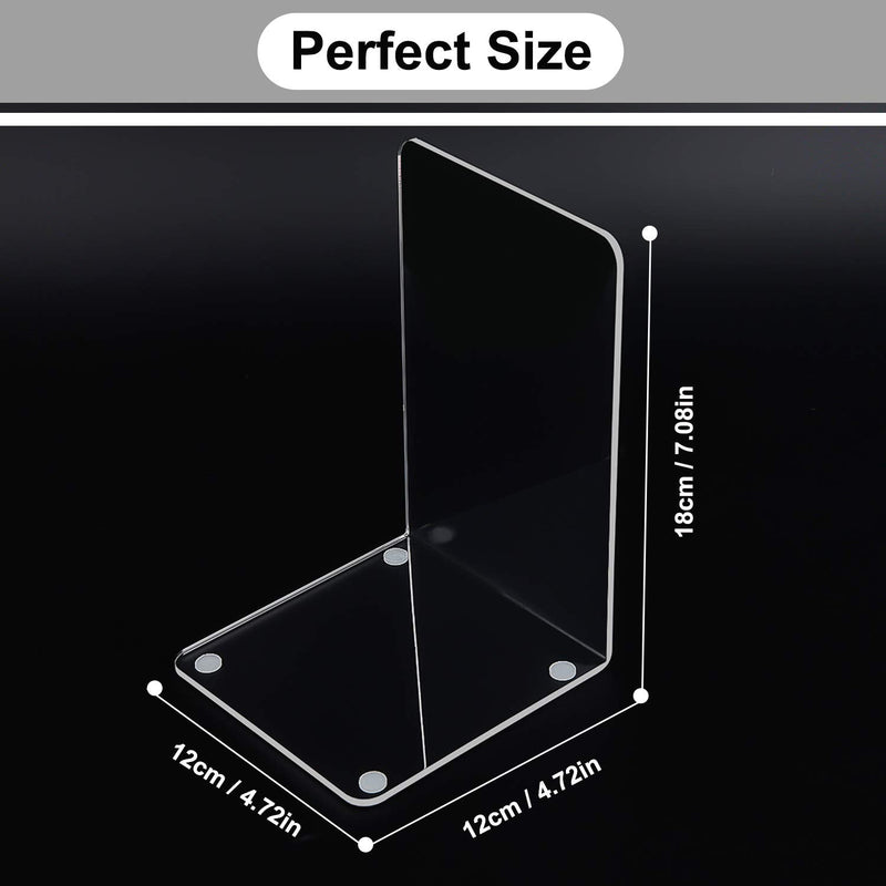 [Australia - AusPower] - MerryNine Plastic Acrylic Bookends Pair Organizer Bookshelf Decor Decorative Bedroom Library Office School Supplies Stationery Gift (Plastic Acrylic_1 Pairs) Clear 
