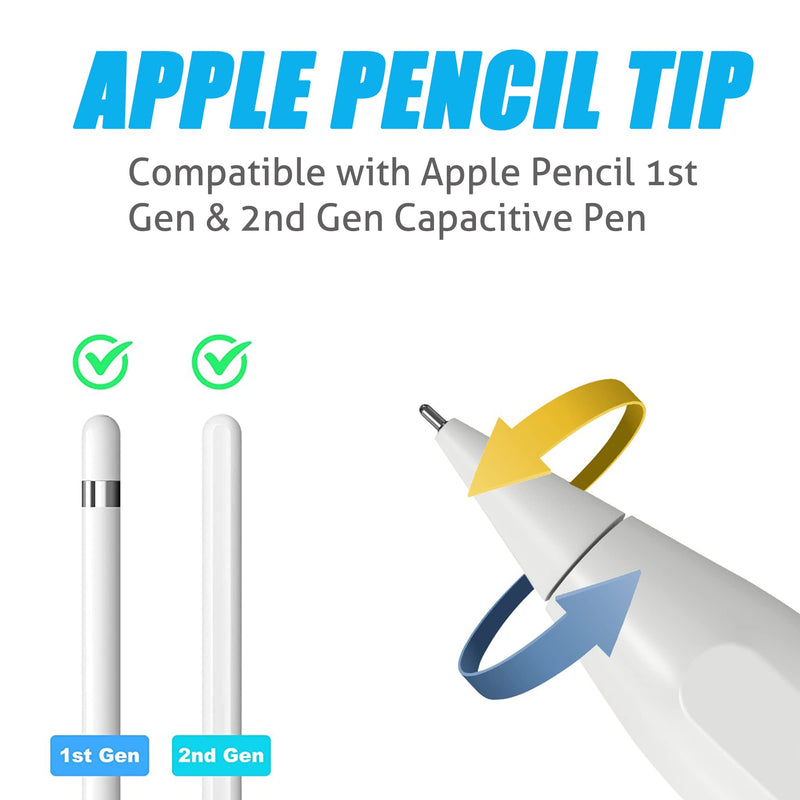 [Australia - AusPower] - Ailun 3 Pack Apple Pencil Tips Replacement, Compatible with Apple Pencil 1st Gen and 2nd Gen, Penlike Metal Wear-Resistant Pen Needle Tip, Fine Point Precise Control White 