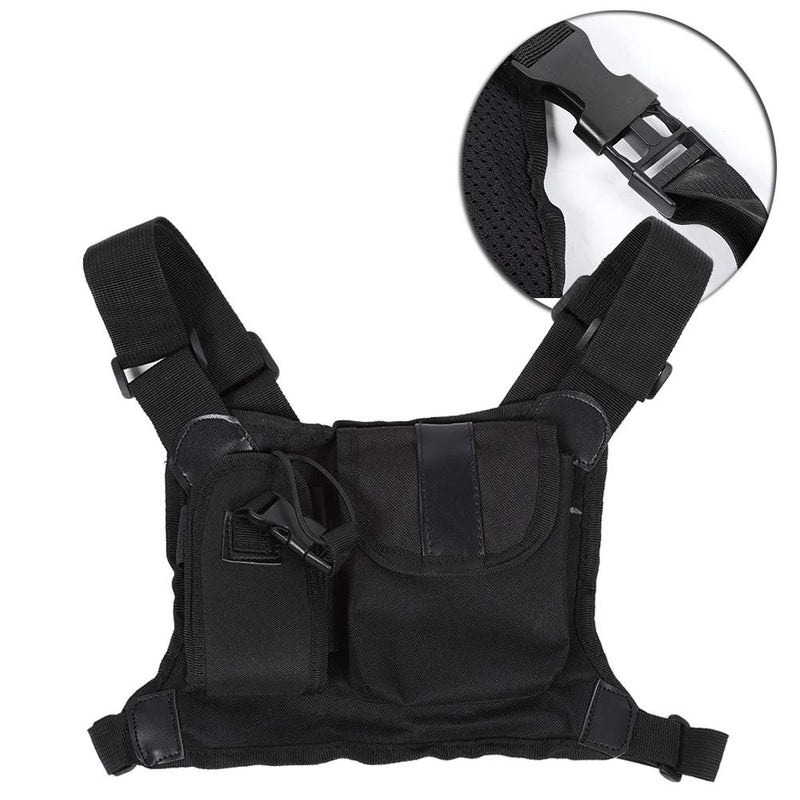[Australia - AusPower] - Lazmin Radio Chest Bag, Universal Hands Free Radio Chest Harness Carry Case Pocket Pack Holster for Two Way Radio 