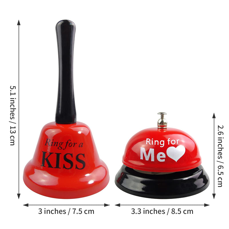 [Australia - AusPower] - 2 Pieces Ring for A Kiss Call Bell Hand Bell Service Bell Bar Counter Top Service Call Bell Ring Reception Bell Service Bell Wedding Events Bell Party Events Bell 