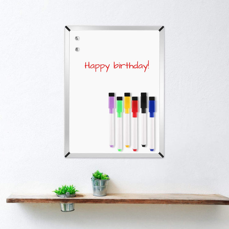 [Australia - AusPower] - White Board Small, Dry Erase Board for Kids, Double Sided, 11 x 14 Inches, Magnetic Whiteboard with 6 Markers, 2 Magnet pins, 4 Tapes and 1 Stand… 11"X14"with Stand 