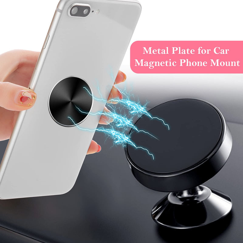 [Australia - AusPower] - 8 Pieces Mount Metal Plate for Phone Car Magnetic Mount Disc Universal Metal Plate Adhesive Sticker Replacement Magnet Patch for Magnetic Car Mounts, Cell Phone, Tablet Holder (Black, Rose Gold) Black, Rose Gold 