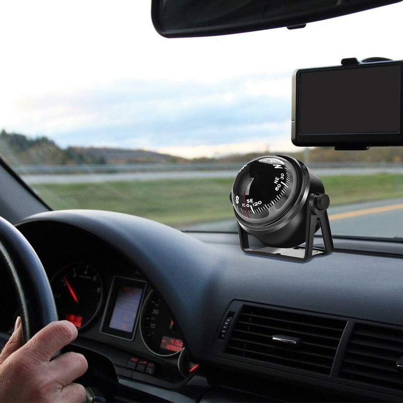 [Australia - AusPower] - Yosoo Health Gear Boat Compass, Adjustable Marine Ball Night Vision Compass, Navigation Marine Compass with Adjustable Mounting Bracket for Car Watercraft Boat Caravan Truck 