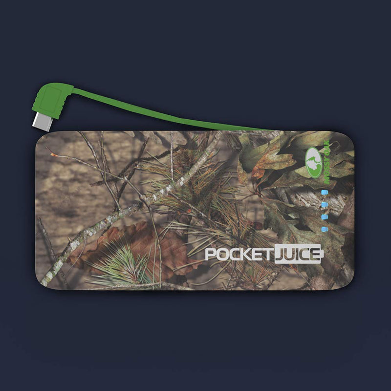 [Australia - AusPower] - Tzumi PocketJuice Endurance AC - Mini Portable Device Battery Pack Charger - 4,000 mAh High-Speed USB Port with Built in MicroUSB Cable - Compatible with iPhone & Android (Mossy Oak) 