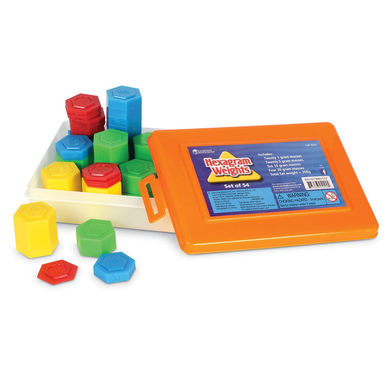 [Australia - AusPower] - Learning Resources Hexagram Weights - Set of 54 Pieces, Ages 8+ Math Teacher Supplies, Math Learning Tools, Math Games for Kids 