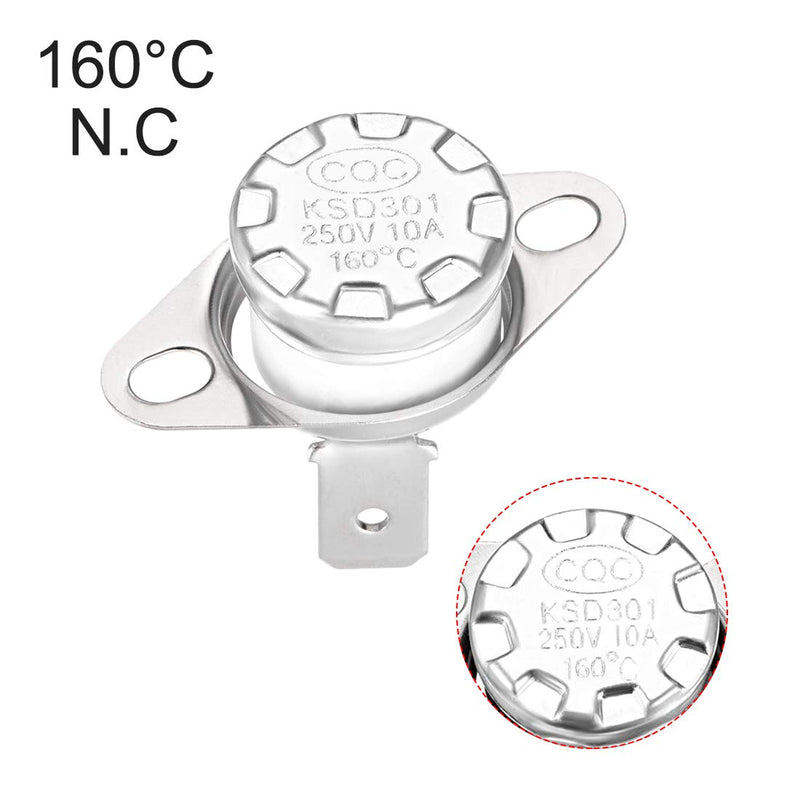 [Australia - AusPower] - uxcell KSD301 Thermostat 160°C/320°F 10A Normally Closed N.C Adjust Snap Disc Temperature Switch for Microwave,Oven,Coffee Maker 5pcs 