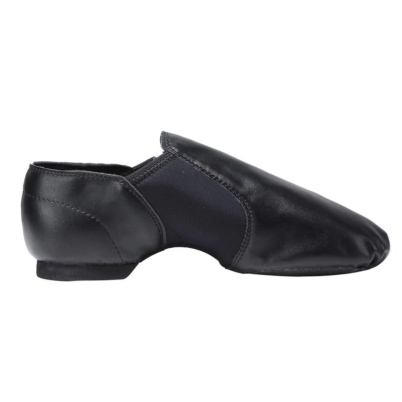[Australia - AusPower] - Linodes Unisex 006 PU Leather Upper Slip-on Jazz Shoe for Women and Men's Dance Shoes 4 Women/3.5 Men Black 